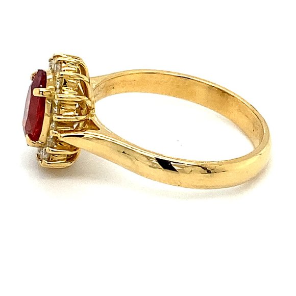 GIA Red Spinel 1.82ct Diamonds Solid 18K Gold Ring - Picture 6 of 8